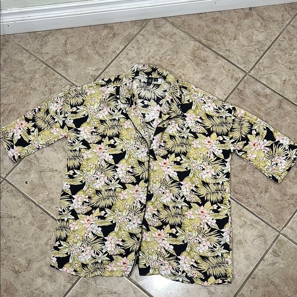 Volcom Black and Green Oversized Tropical Shirt Size M/L - Picture 2 of 8